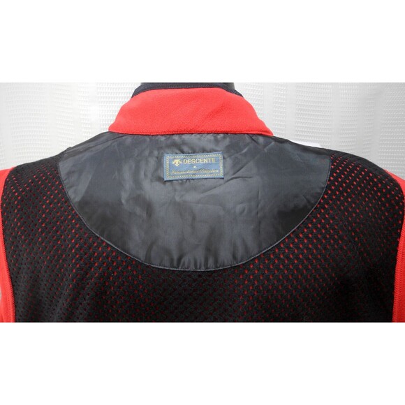 Descente International Red Black Fleece Zip Front Vest - Men's L - Picture 7 of 7